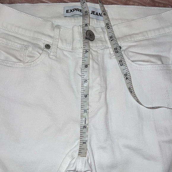 Express jeans ankle legging MIA.MID RISE white size 6 28” inseam in EUC. - Picture 7 of 16